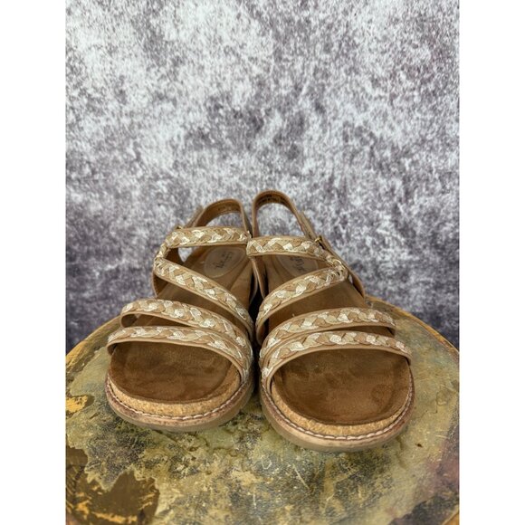 EuroSoft Gydeon Sandals Womens 8.5 Tan Gold Braided Cushioned Adjustable Beach - Picture 3 of 8